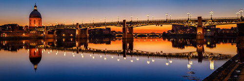 bridge blue orange france reflection bleu pont toulouse garonne reflets lagrave saintpierre
