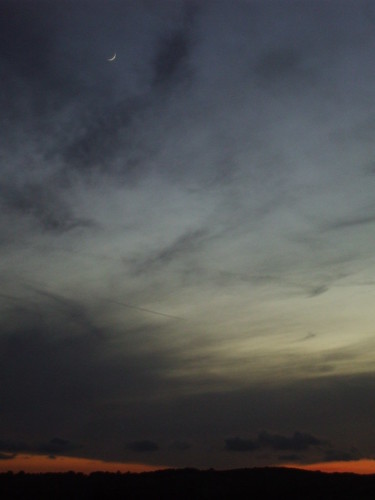 blue sunset sky orange moon clouds tusacny marsiliana