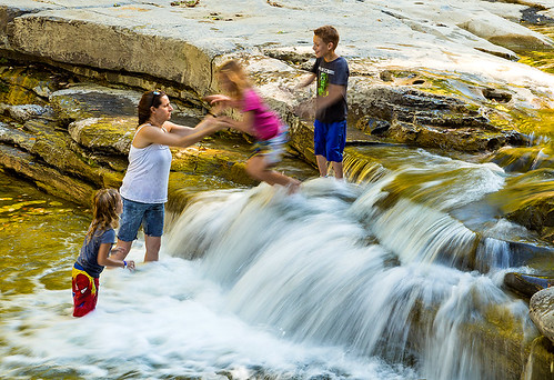 autumn playing ny newyork motion fall water laughing children fun jumping stream mother upstate upstateny september adventure explore waterfalls trust brook canajoharie childrenplaying cascadingwater canon6d canajohariefalls