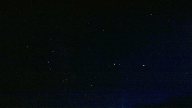 Hand held picture of the stars at night.