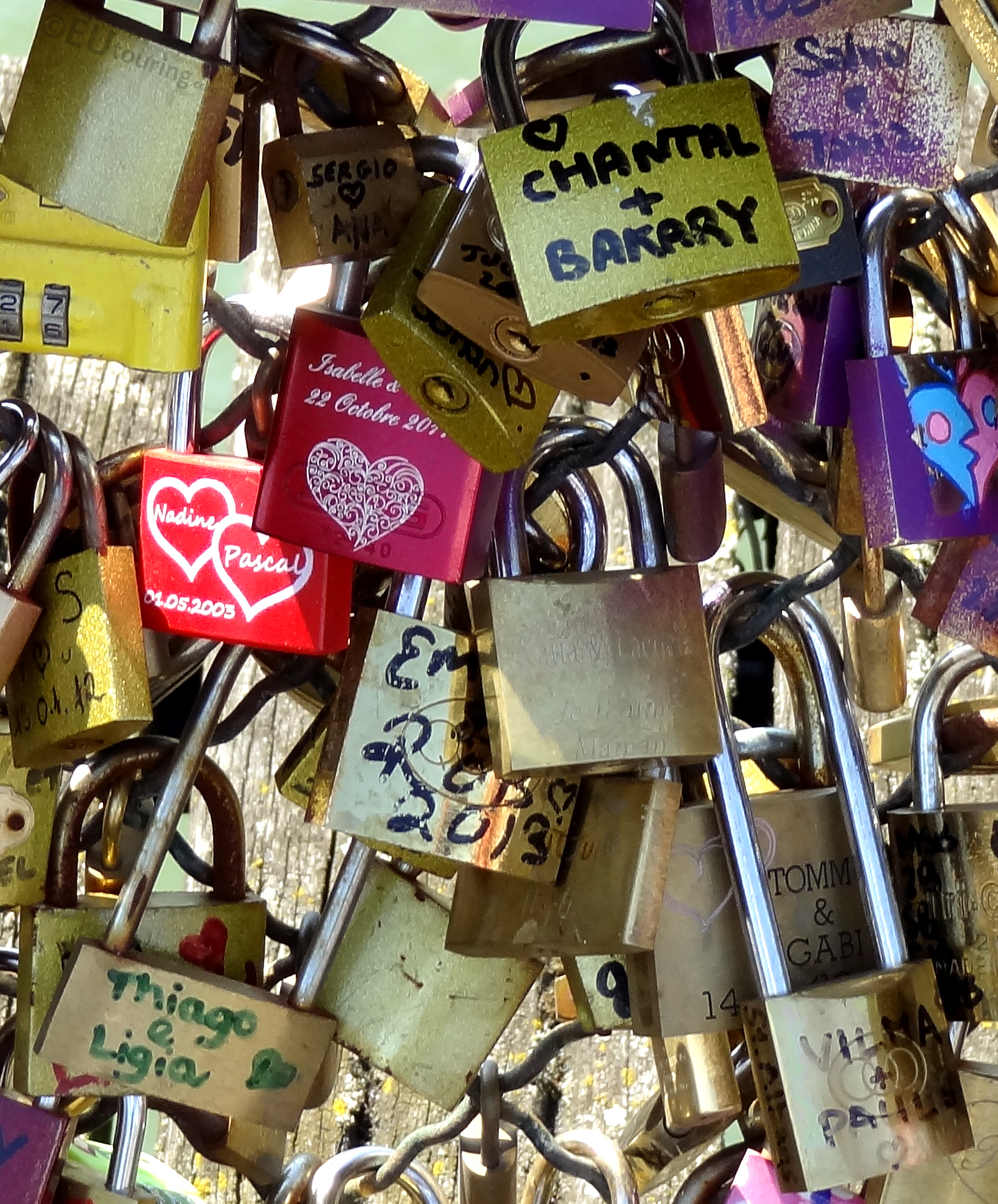 Many colours and locks of the Pont des Arts