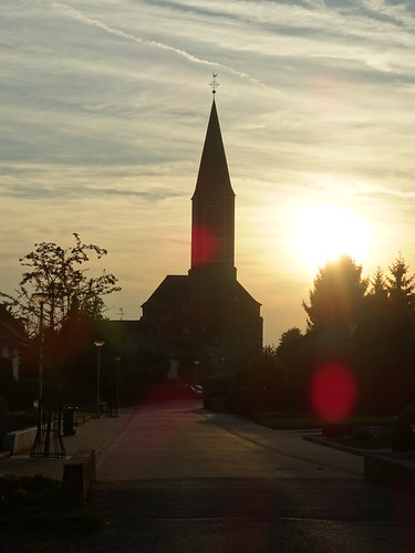 sunset church sonnenuntergang dorf village kirche lensflare heinsberg karken