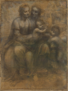 Leonardo da Vinci, The Virgin and Child with Saint Anne and the Infant Saint John the Baptist. c. 1499-1500.