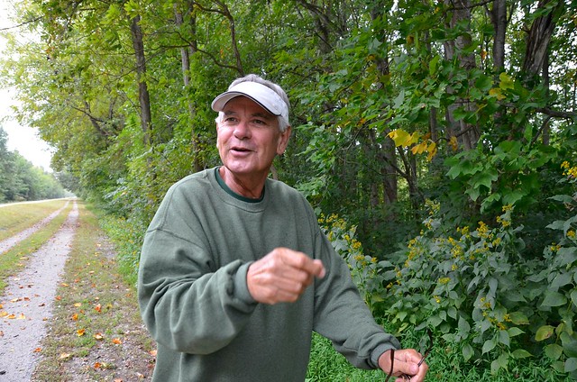 I found some native Paw Paw on the ground over near the service road from the trail and let Dad try it!