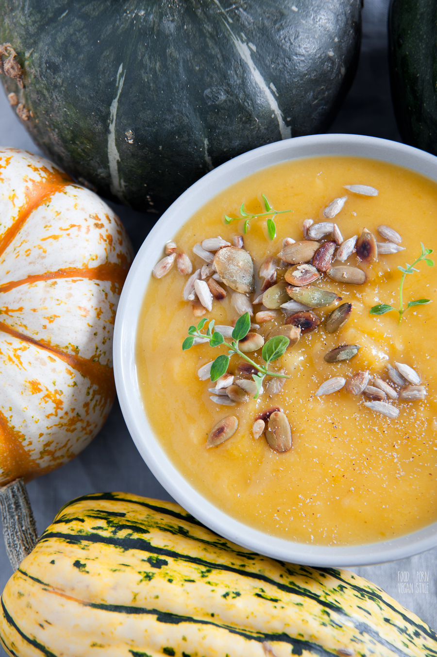 Fall pumpkin soup with red lentils and ginger