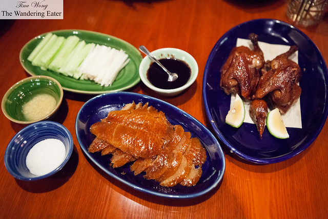 One of our plates of sliced Peking duck and roast squab