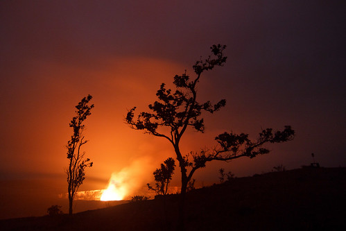 park red night volcano hawaii lava glow smoke national caldera bigisland kilauea