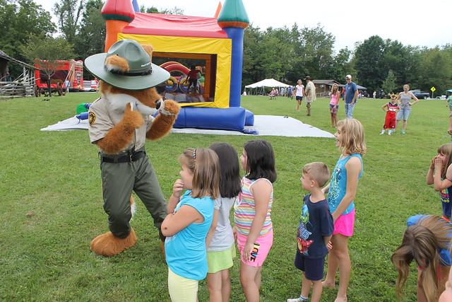 Ranger Parker Redfox is a hit with the kids at Wilderness Road State Park, Virginia