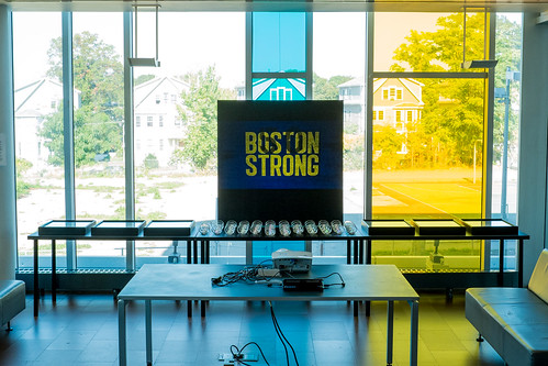 Boston Strong Question Mark Installation at Grove Hall BPL Branch 9-27-14