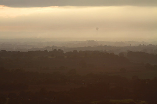 sunset mist silhouette landscape kent haze balloon hotairballoon farthingcommon