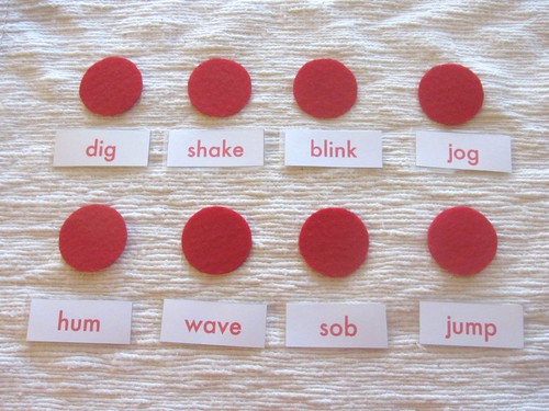 Verb Work (Photo from Montessori for Everyone).