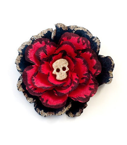 DIY Gothic Paper Rose Hair Clip