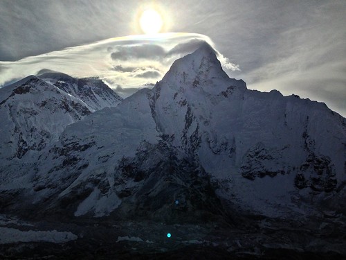 sunrise over Mt. Everest and Lhotse