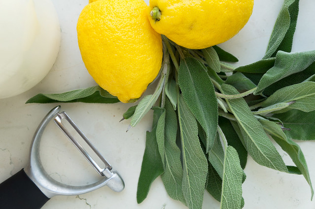 lemons, sage, milk