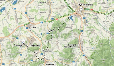 2. trasa z Frýdku-Místku turistický pochod přes Palkovické hůrky – 36 km (propozice + mapa)