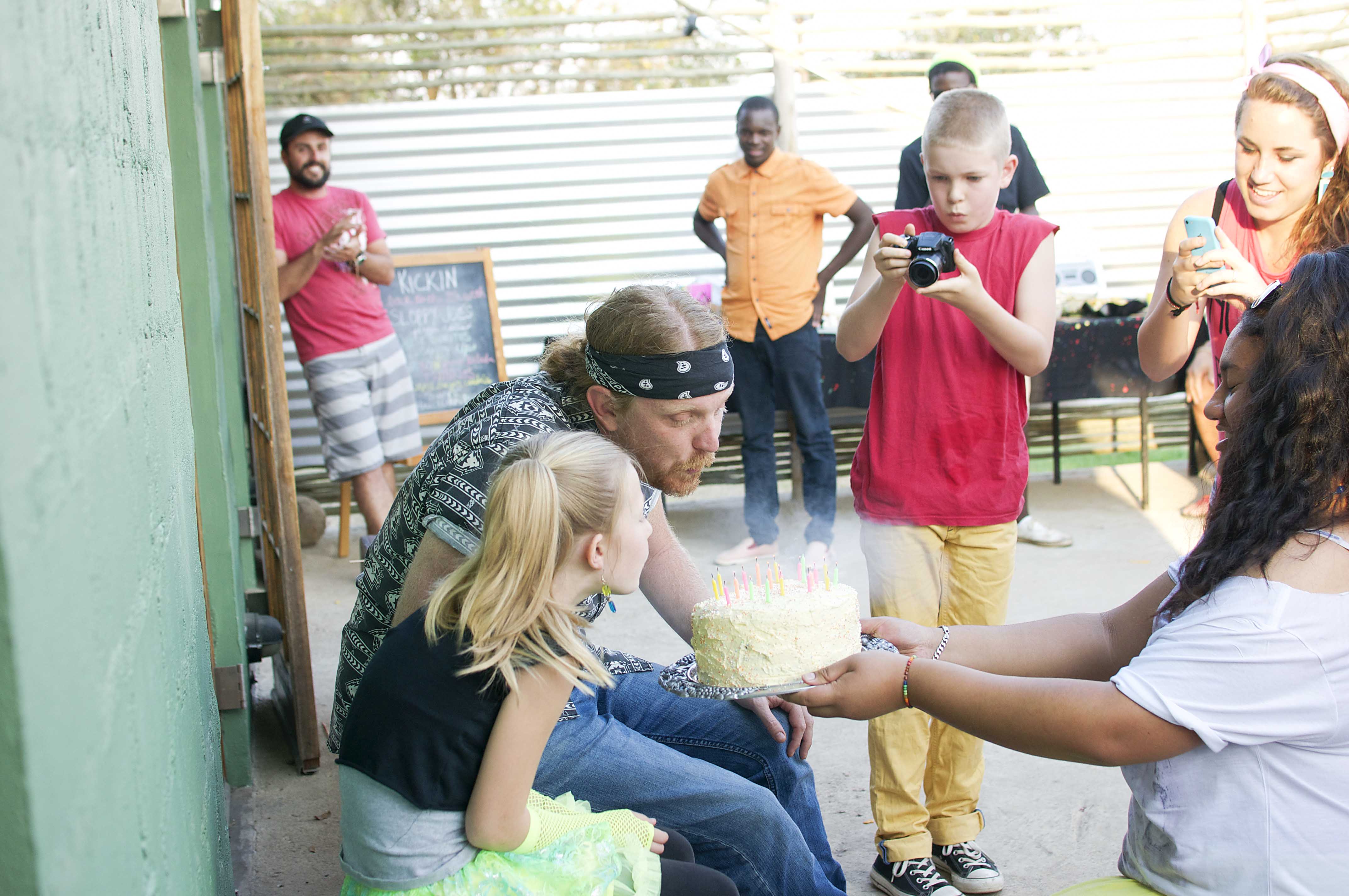 blowing out candles