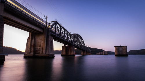 longexposure bridge sunset sky water brooklyn train fuji australia nsw newsouthwales fujifilm xt1