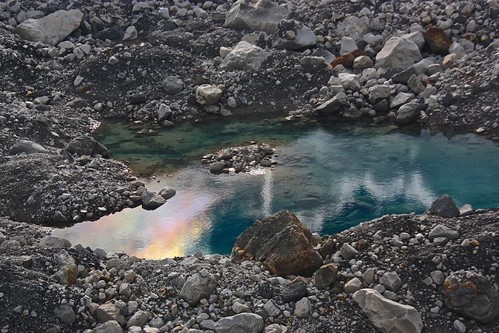 Rainbow in a glacial puddle