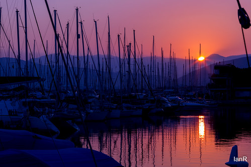 sea sun mountains water marina sunrise turkey boats dawn silhouettes masts fethiye mugla