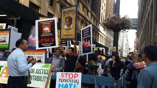 Massive protests outside Madison Square Garden ask Modi to end repression of minorities; erosion of civil liberties