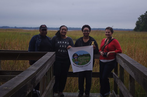 Outdoor Afro members and friends enjoying the Taskinas Creek Trail at York River State Park