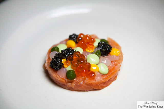 "Back to the Future" — Salmon tartare in Bellavista with Calvisius Osetra Royal Caviar by Massimo Bottura