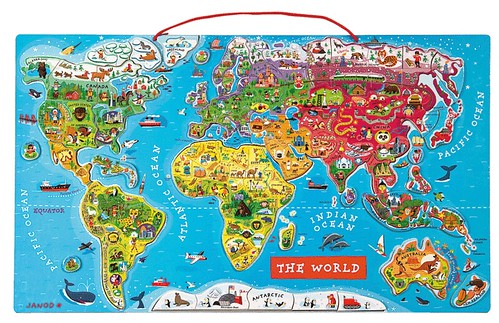 Magnetic world map
