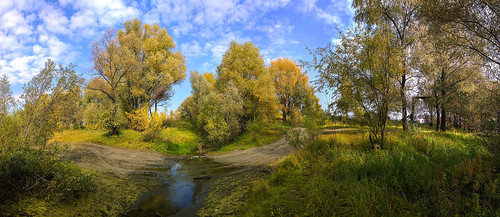 autumn trees sky panorama clouds landscape brook nokialumia1020