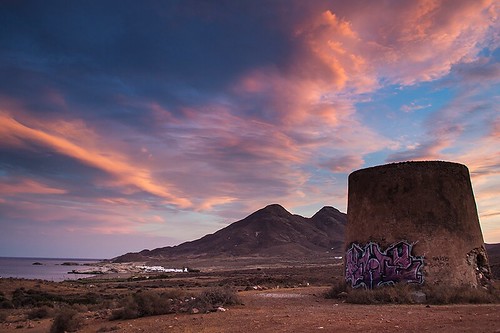 sunset sky españa atardecer graffiti playa andalucia cielo nubes almería cabodegata