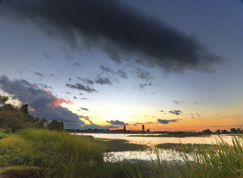 railroad bridge sunset water clouds landscape landscapes alabama decatur tennesseeriver morgancounty